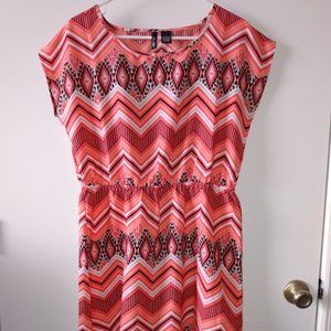 Ultra Flirt Dress Orange Chevron Style #5147 Large